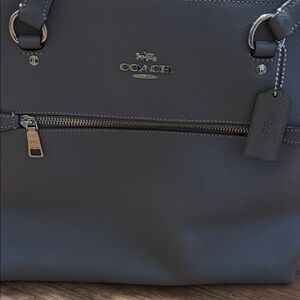 Coach Dark Gray Leather Tote